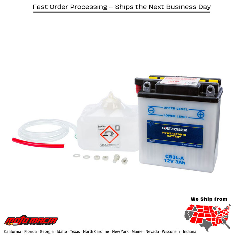 Battery W/Acid Cb3l-A 12v Heavy Duty Honda Xl250r 1982-1987 Xl600r 19 more