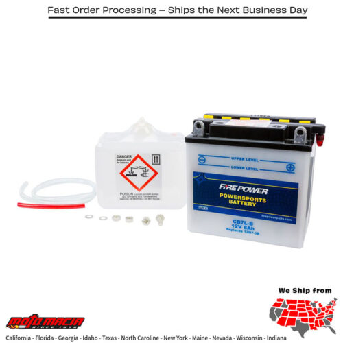 Battery W/Acid Cb7l-B 12v Heavy Duty for Kawasaki W1ss 1968-1969 and W2ss