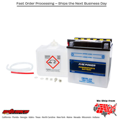 Battery W/Acid Cb10l-A2 12v Heavy Duty Kawasaki Kz305b Ltd 1987-1988 Kawasa