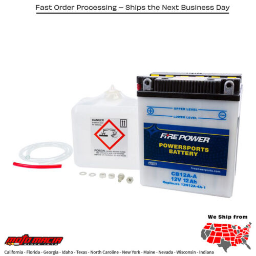 Battery W/Acid Cb12a-A 12v Heavy Duty Kawasaki Kz750e [2cyl] 1980-1982 Honda