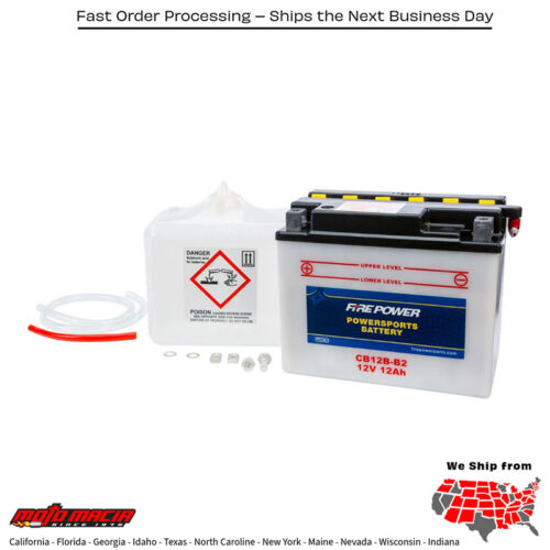 Battery W/Acid Cb12b-B2 12v Heavy Duty Suzuki Gs450l 1983-1988 Gs300