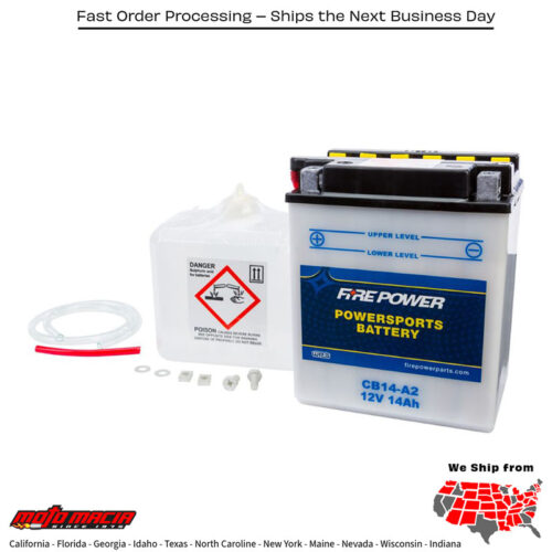 Battery W/Acid Cb14-A2 12v Heavy Duty Arctic Cat 500 4x4 1998-2009