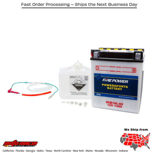 Battery W/Acid Scb14l-A2 /Sens 12v Heavy Duty Suzuki Gs1150e 1983-1986 Suzuki