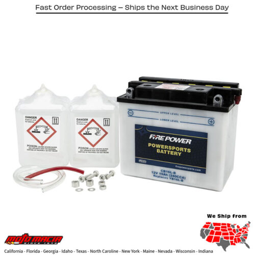 Battery W/Acid Cb16l-B 12v Heavy Duty Kawasaki Kz1000c/P Police 1980-1981 K