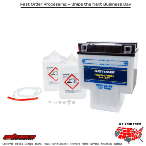 Battery W/Acid Hcb16a-Ab 12v Heavy Duty Honda Vt1100c Shadow Spirit 1997-20