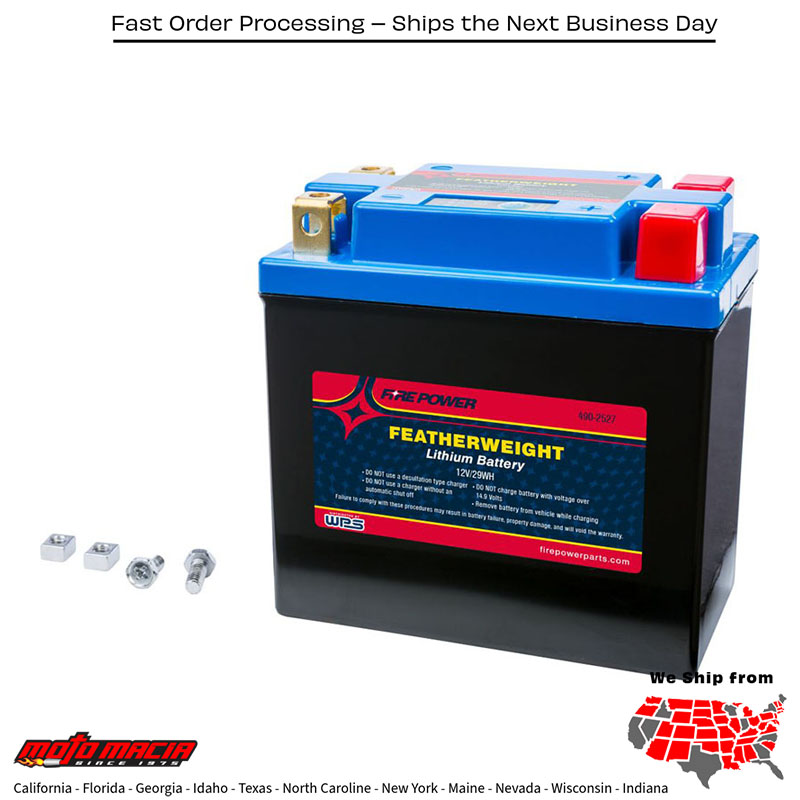 Featherweight Lithium Battery 150cca Hjb9q-Fp 12v/29wh Kawasaki Kh500 1976- more