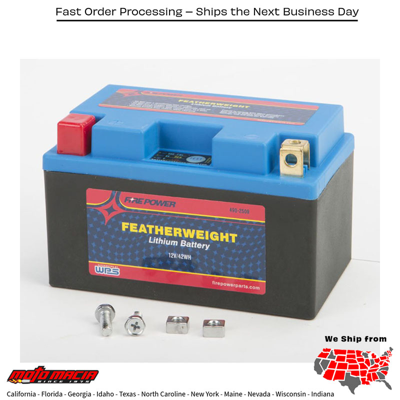 Featherweight Lithium Battery 180 Cca Lfp02 12v/36wh Yamaha Yz450f 2018-202