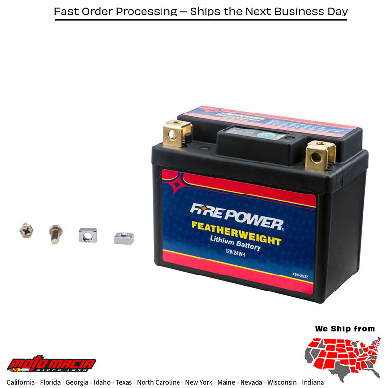 Featherweight Lithium Battery 130 Cca Lfp03-Fp-Il 12v/24wh Kawasaki Kx450f