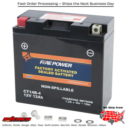 Battery Ct14b-4 Sealed Factory Activated Yamaha Xv19cb Raider Bullet Cowl