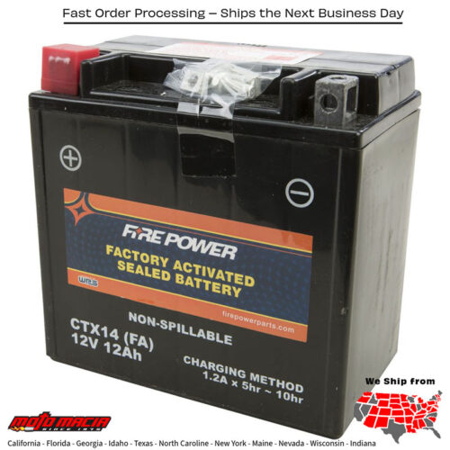 Battery Ctx14 Sealed Factory Activated Honda Sxs500m2 Pioneer 500 2019-2020