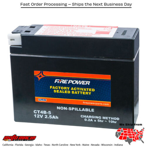 Battery Ct4b-5 Sealed Factory Activated Suzuki Dr-Z70 2008-2009 Yamaha Tt-R