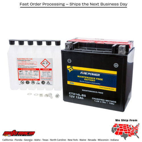 Battery Ctx14l-Bs Maintenance Free Harley-Davidson Xg 500 Street 2015-2017