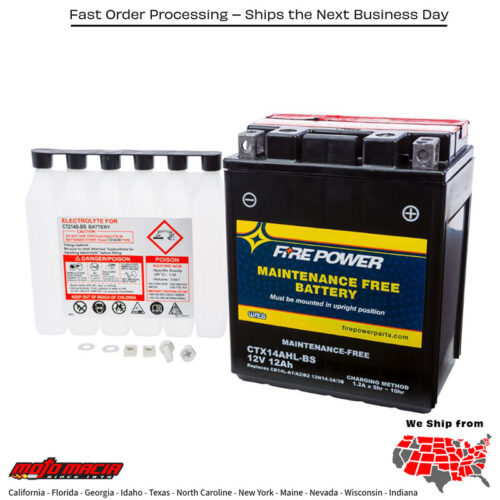 Battery Ctx14ahl-Bs Maintenance Free Triumph Trophy 900 1995-2001 Triumph S