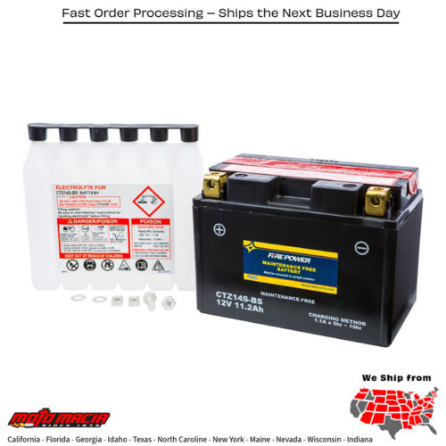 Battery CTZ14S-BS Maintenance Free Yamaha XVS95C Bolt R Spec 2014-2020 Yamaha