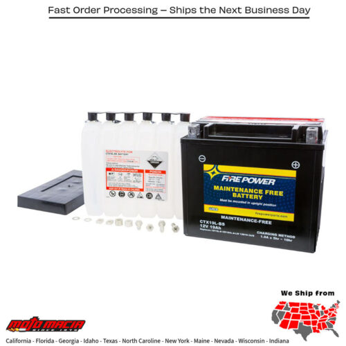 Battery Ctx19l-Bs Maintenance Free Harley-Davidson Fxd Dyna Super Glide 199