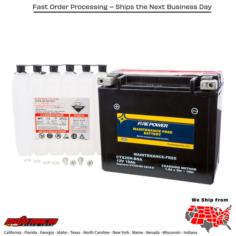 Battery Ctx20h-Bsa Maintenance Free Arctic Cat Lynx 2000 129" 2016-2016 Arc