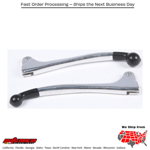 Lever Set Silver W/ Black Tip Honda Ct70 1975-1980 Xl100s 1981-1984 H more