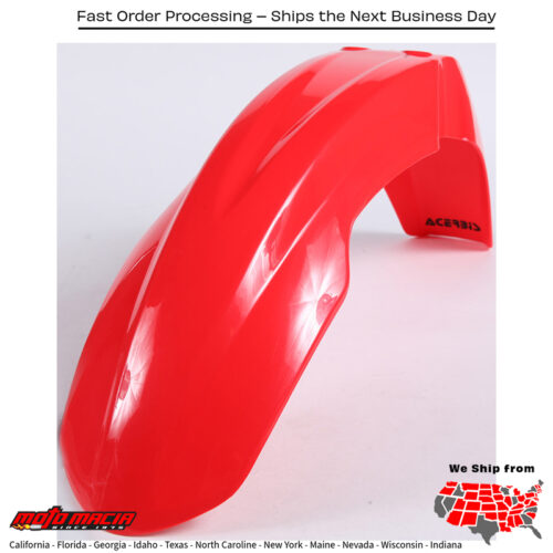 FRONT FENDER RED Honda CRF450R 2004-2008 Honda CRF250R 2004-2009 Honda CRF250X 2004-2017 Honda CRF450X 2005-2018 Honda CR125R 2004-2007 Honda CR250R 2004-2007