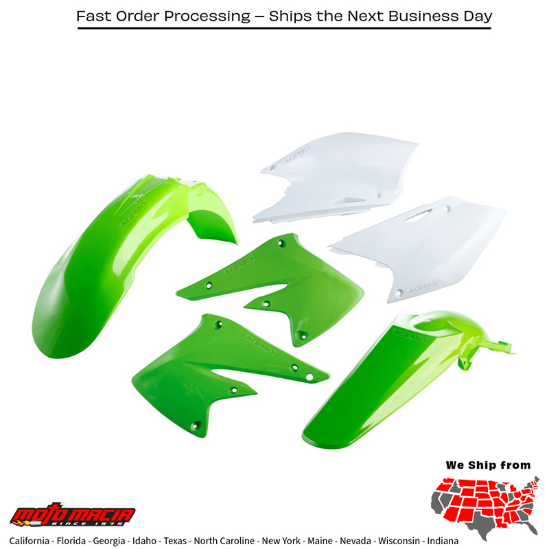 PLASTIC KIT GREEN Kawasaki KX250F 2004-2005