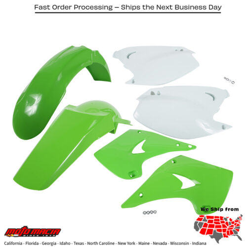 PLASTIC KIT GREEN Kawasaki KX250 2003-2007 Kawasaki KX125 2003-2005