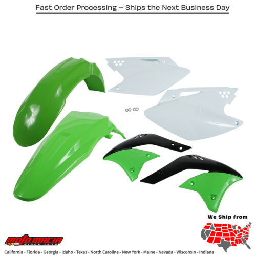 PLASTIC KIT GREEN Kawasaki KX250F 2006-2008