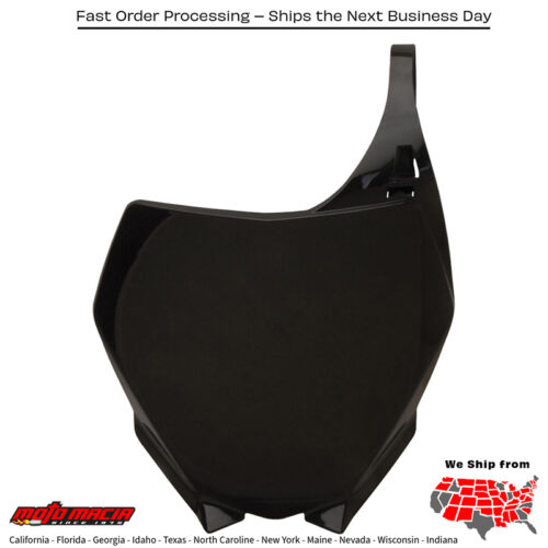 FRONT NUMBER PLATE BLACK Yamaha YZ125 2006-2014 Yamaha YZ250 2006-2014 Yamaha YZ250F 2006-2009 Yamaha YZ450F 2006-2009