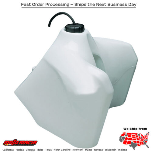 FUEL TANK 5.8 GAL WHITE W/BLACK CAP Honda XR250R 1996-2004 Honda XR400R 1996-2004