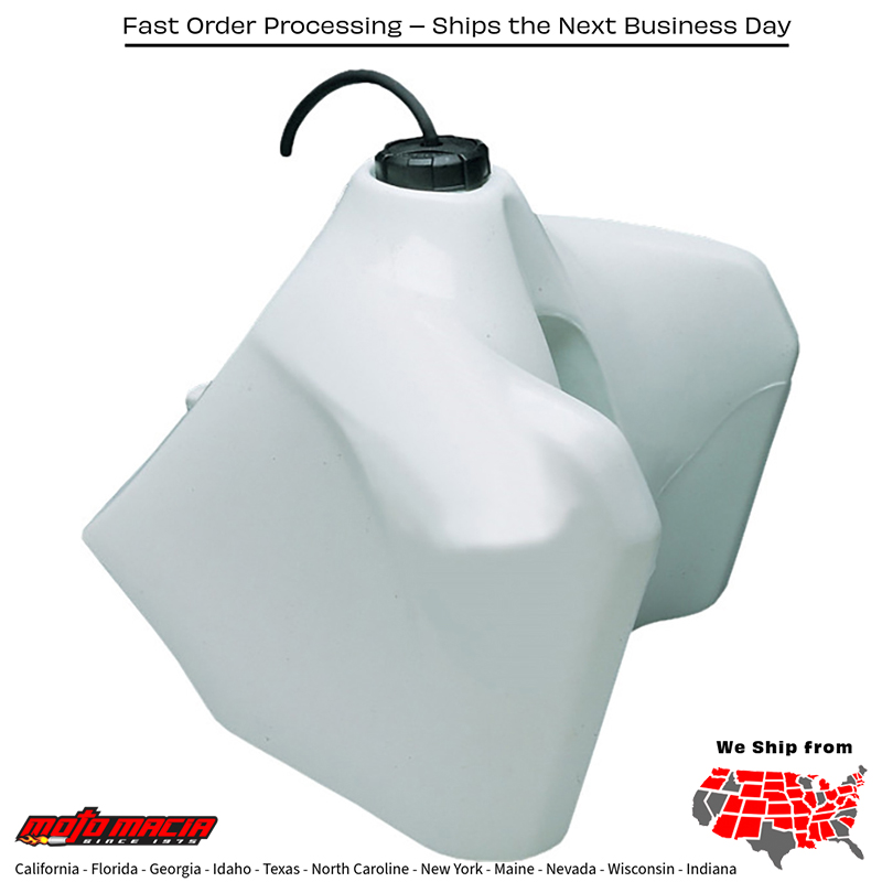 FUEL TANK 5.8 GAL WHITE W/BLACK CAP Honda XR250R 1996-2004 Honda XR400R 1996-2004