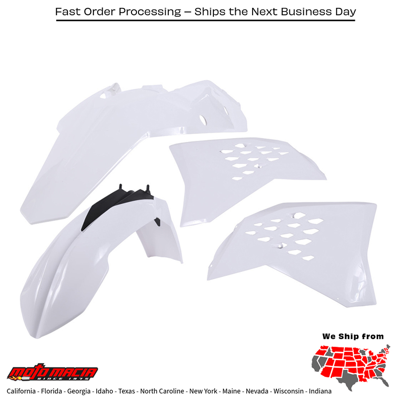 PLASTIC KIT WHITE KTM 250 SX 2007-2010 KTM 250 SX-F 2007-2010 KTM 250 XC 2008-2011 KTM 250 XC-W 2008-2011 KTM 300 XC 2008-2011 KTM 300 XC-W 2008-2011 KTM 450 SX-F 2007-2010 KTM 450 XCF-W 2008-2010 KTM 530 XC-W 4-Stroke 2008-2010 KTM 200 Xc 2008-2009 KTM 45