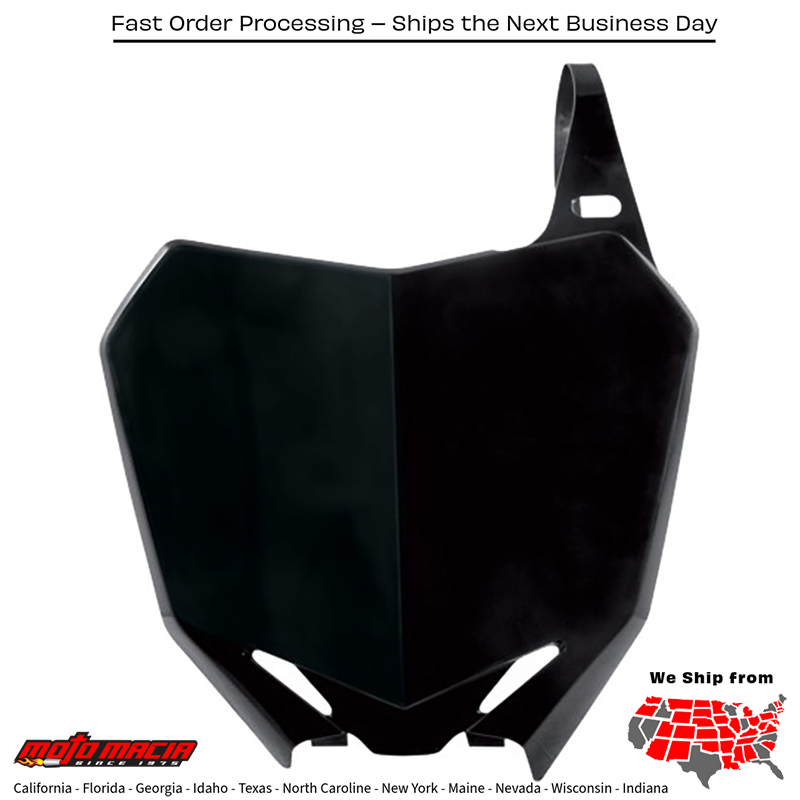 FRONT NUMBER PLATE BLACK Suzuki RM-Z250 2010-2018 Suzuki RM-Z450 2008-2017