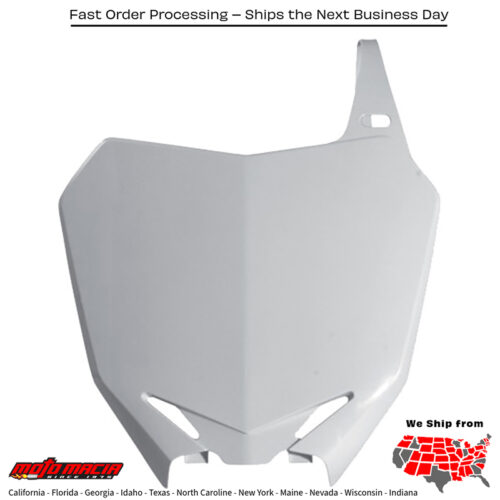 FRONT NUMBER PLATE WHITE Suzuki RM-Z250 2010-2018 Suzuki RM-Z450 2008-2017