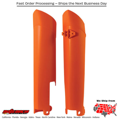 FORK GUARD ORANGE KTM 350 EXC-F 2012-2015 KTM 500 XCF-W 2012-2015 KTM 350 XCF-W 2008-2015 KTM 350 XC-F 2010-2013 KTM 450 XC-F 2008-2013 KTM 500 EXC-F 2008-2015 KTM 530 EXC-R 4-Stroke 2008-2012 KTM 350 SX-F 2010-2014 KTM 505 Sx-F 2008-2009 K
