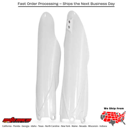 FORK GUARD WHITE Yamaha YZ450F 2010-2022 Yamaha YZ125 2015-2024 Yamaha YZ250 2015-2024 Yamaha YZ250F 2010-2023 Yamaha YZ250FX 2015-2023 Yamaha YZ250X 2016-2024 Yamaha YZ450FX 2016-2023 Yamaha YZ125X 2020-2024