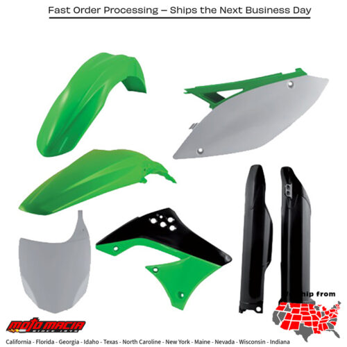 PLASTIC KIT GREEN Kawasaki KX450F 2009-2011
