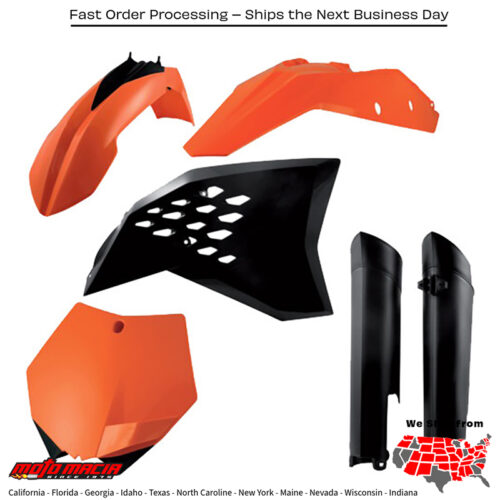 PLASTIC KIT ORANGE KTM 150 XC 2008-2010 KTM 250 SX 2007-2010 KTM 250 SX-F 2007-2010 KTM 250 XC 2008-2010 KTM 300 XC 2008-2010 KTM 450 SX-F 2007-2010 KTM 200 Xc 2008-2009 KTM 250 XC-F 2008-2010 KTM 450 XC-F 2008-2010 KTM 505 Xc-F 2008-2009 KTM 144 Sx 2007-2