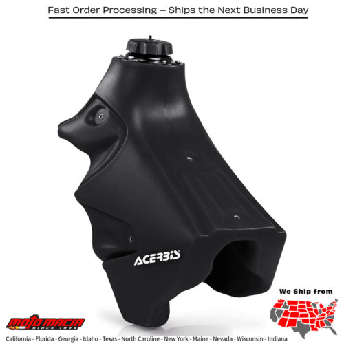 FUEL TANK 3.2 GAL BLACK Yamaha YZ125 2002-2021 Yamaha YZ250 2002-2021