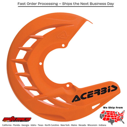 X-BRAKE DISC COVER ORANGE KTM Husqvarna Yamaha Kawasaki Suzuki Honda Beta Gas Gas Gas-Gas 500 EXC-F TX 300 FX 350 FX 450 TC 85 (17/14) TC 125 TC 250 FC 250 FC 350 FC 450 YZ450F KX450F KX250F RM-Z450 YZ125 YZ250 YZ250F YZ250FX YZ250X YZ450FX