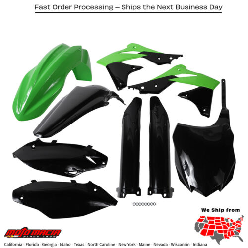 FULL PLASTIC KIT GREEN Kawasaki KX250F 2013-2016
