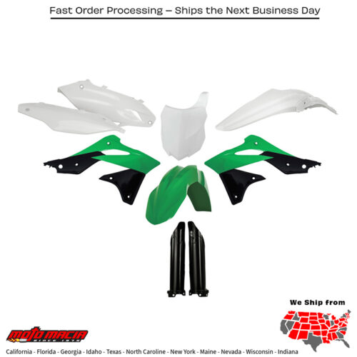 FULL PLASTIC KIT GREEN Kawasaki KX250F 2013-2016