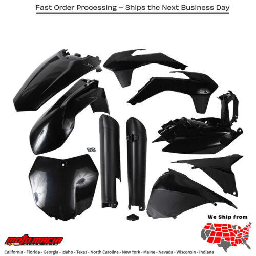 FULL PLASTIC KIT BLACK KTM 350 XC-F 2013-2015 KTM 150 XC 2013-2015 KTM 450 SX-F Factory Edition 2013-2014 KTM 350 SX-F 2013-2015 KTM 250 SX 2013-2015 KTM 250 SX-F 2013-2015 KTM 250 XC 2013-2015 KTM 300 XC 2013-2015 KTM 450 SX-F 2013-2015 KTM 250 XC-F 2013-