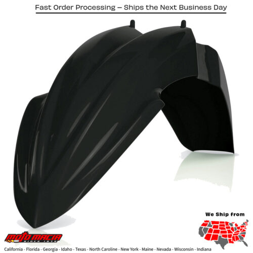 FRONT FENDER BLACK Kawasaki KX85 2014-2024 Kawasaki KX100 2014-2021 Kawasaki KX112 2022-2024