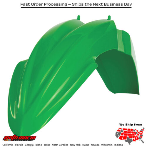 FRONT FENDER GREEN Kawasaki KX85 2014-2024 Kawasaki KX100 2014-2021 Kawasaki KX112 2022-2024