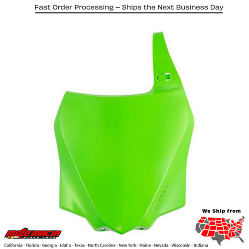 FRONT NUMBER PLATE GREEN Kawasaki KX85 2014-2024 Kawasaki KX100 2014-2021 Kawasaki KX112 2022-2024
