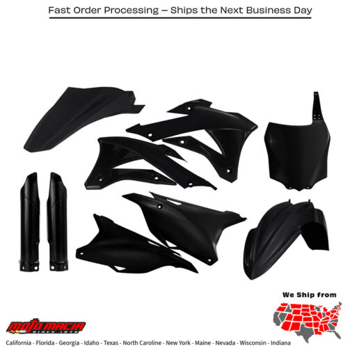 FULL PLASTIC KIT BLACK Kawasaki KX85 KX100 2014-2021