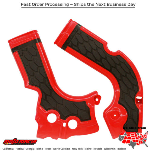 X-GRIP FRAME GUARD RED/BLACK Honda CRF450R 2013-2016 Honda CRF250R 2014-2017