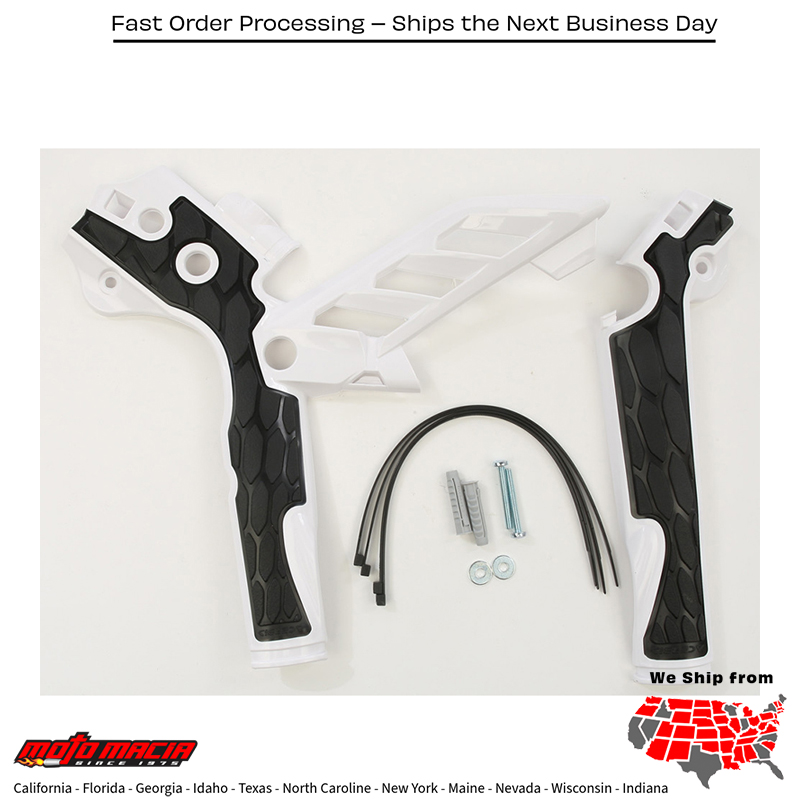 X-GRIP FRAME GUARD WHITE/BLACK Husqvarna FE 350S 2015-2015 Husqvarna FE 501S 2015-2015 KTM 250 SX-F Factory Edition 2015-2015 KTM 350 EXC-F 2012-2016 KTM 500 XCF-W 2012-2016 KTM 350 XCF-W 2012-2016 KTM 350 XC-F 2013-2015 KTM 150 XC 2013-2015 KTM 450 SX-F F