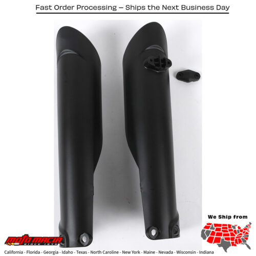 FORK COVERS BLACK KTM 150 XC-W 2017-2023 KTM 350 EXC-F 2016-2023 KTM 500 XCF-W 2016-2022 KTM 350 XCF-W 2015-2022 KTM 350 XC-F 2015-2022 KTM 150 XC 2015-2015 KTM 450 SX-F Factory Edition 2015-2020 KTM 350 SX-F 2015-2022 Husqvarna TC 125 2014