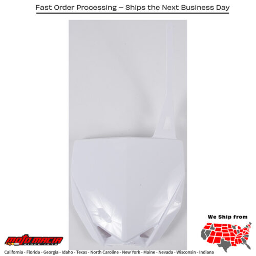 FRONT NUMBER PLATE WHITE Yamaha YZ85 2015-2024 Yamaha YZ85LW 2022-2024