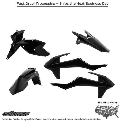 FULL PLASTIC KIT BLACK KTM 350 XC-F 2016-2018 KTM 350 SX-F 2016-2018 KTM 250 SX-F 2016-2018 KTM 450 SX-F 2016-2018 KTM 250 XC-F 2016-2018 KTM 450 XC-F 2016-2018 KTM 125 SX 2016-2018 KTM 150 SX 2016-2018