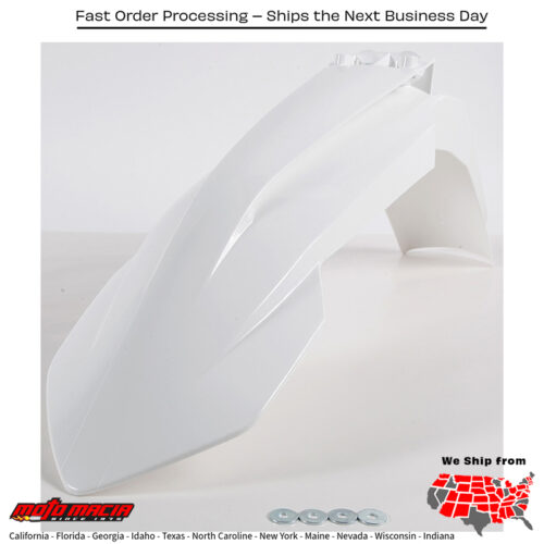 FRONT FENDER WHITE KTM 350 EXC-F 2017-2023 KTM 500 XCF-W 2016-2021 KTM 350 XCF-W 2016-2021 KTM 350 XC-F 2016-2022 KTM 450 SX-F Factory Edition 2016-2020 KTM 350 SX-F 2016-2022 KTM 250 SX-F 2016-2022 KTM 500 EXC-F 2017-2023 KTM 450 SX-F 2016
